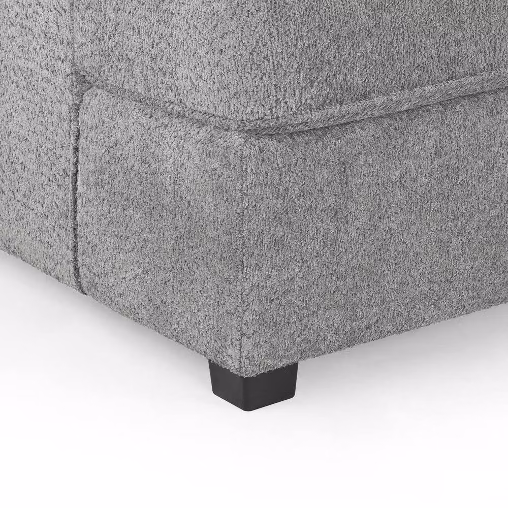 Furnishings For Less UK California Grey Boucle U-Shaped 6 Seater Sofa with Matching Ottoman – 2