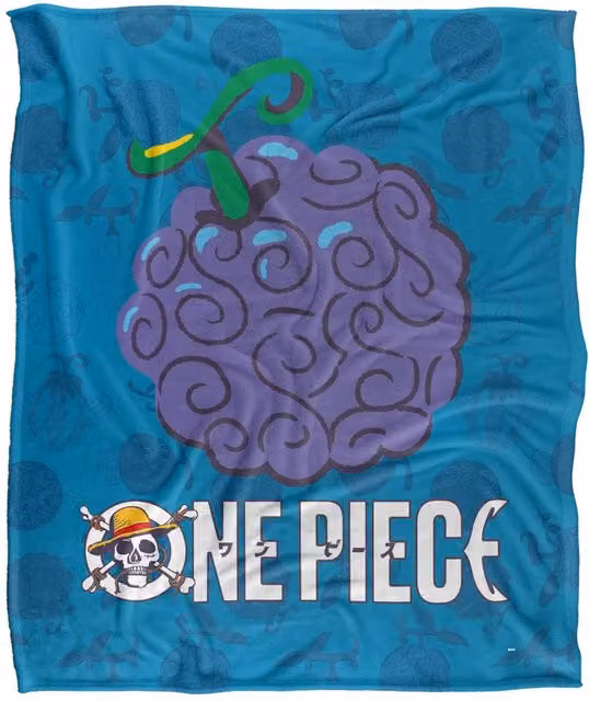 One Piece Gumgum Fruit Silky Touch Super Soft Fleece Throw Blanket, Multicolour, W: 152 cm, D: 127 cm – 1
