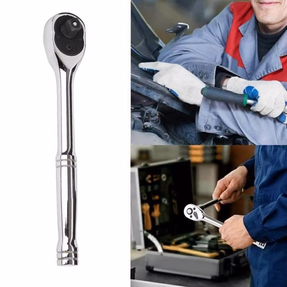 FLAVORA Professional 3/8 inch Drive Quick Release Ratchet Handle in Silver – 4