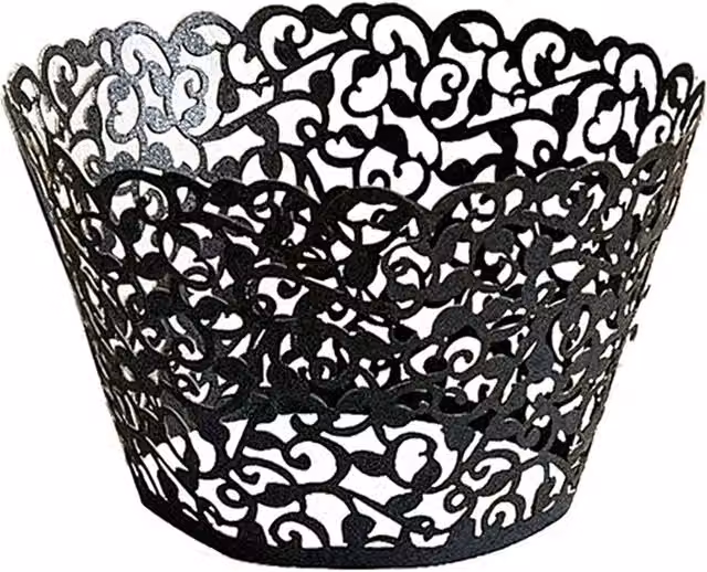 Neel Blue Paper Cupcake Wrappers and Muffin Holders, 25 Pieces, Black and Blue – 1