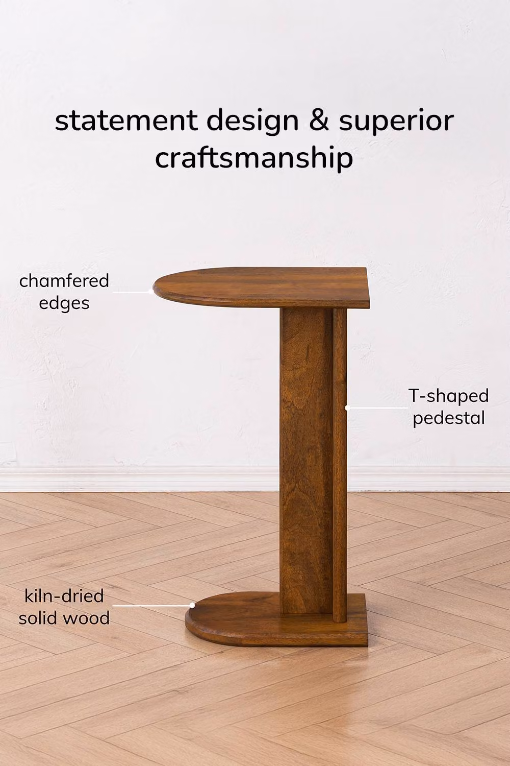 MH London Ivy C-Shape Side Table in Walnut Brown Solid Mango Wood – 2