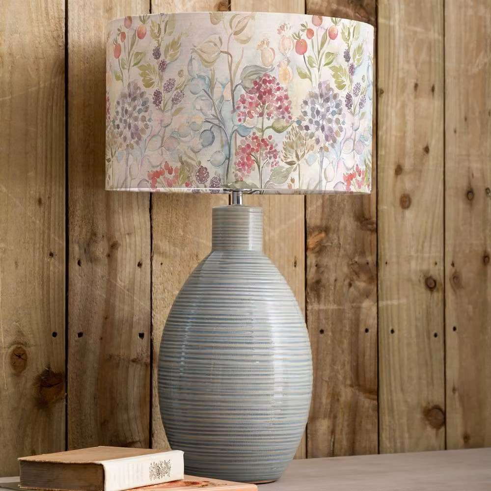 Voyage Maison Epona Ceramic Table Lamp with Hedgerow Eva Fabric Lampshade in Blue and Multicolour – 2