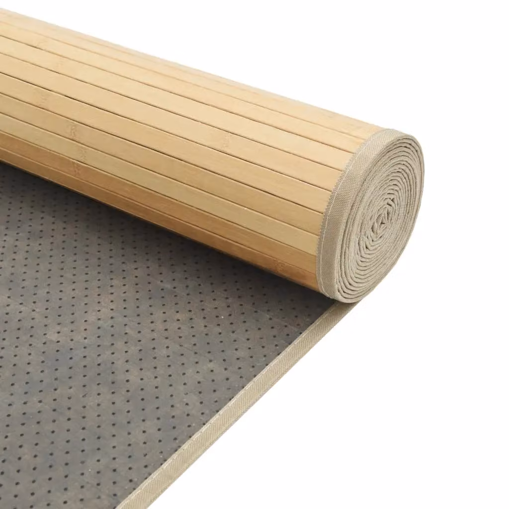Berkfield Home Rectangular Bamboo Rug in Beige, W: 60 cm, L: 1000 cm – 2