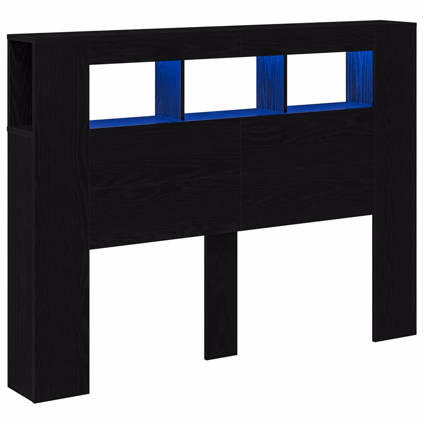 Berkfield Home LED Headboard in Black Oak, W: 140 cm, H: 103.5 cm, D: 18.5 cm – 3