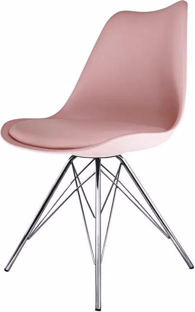 Fusion Living Soho Modern Plastic Dining Chair with Metal Legs - Pink