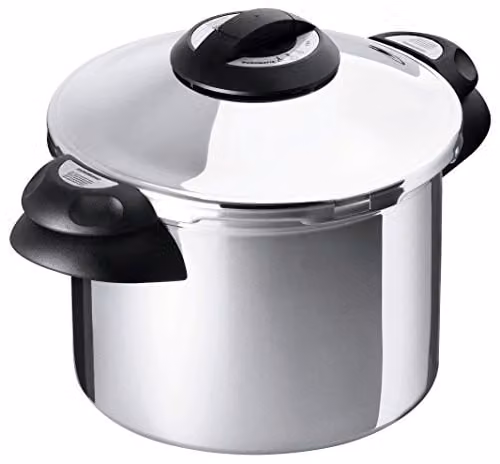 Kuhn Rikon Duromatic Top Stainless Steel Pressure Cooker with Side Grips, Silver, 8 l – 1