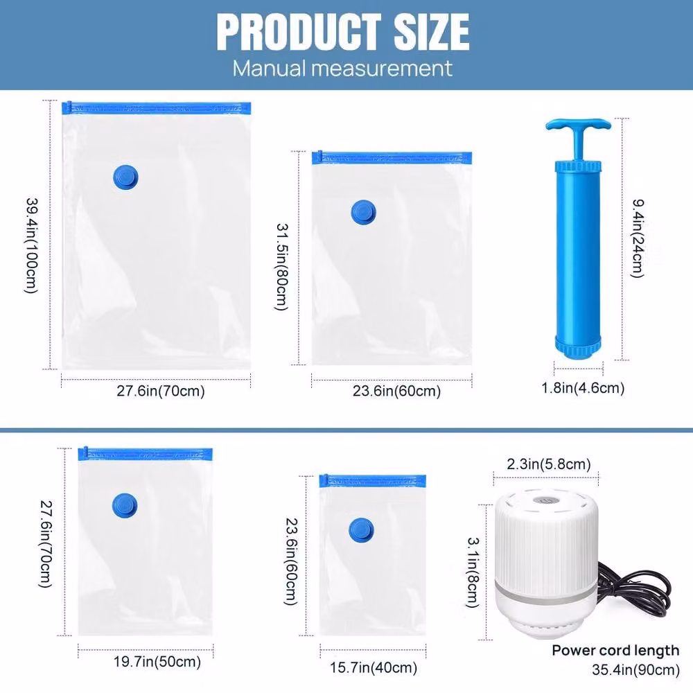 Kelvenix 12-pack Blue Vacuum Storage Bags for Clothes – 2