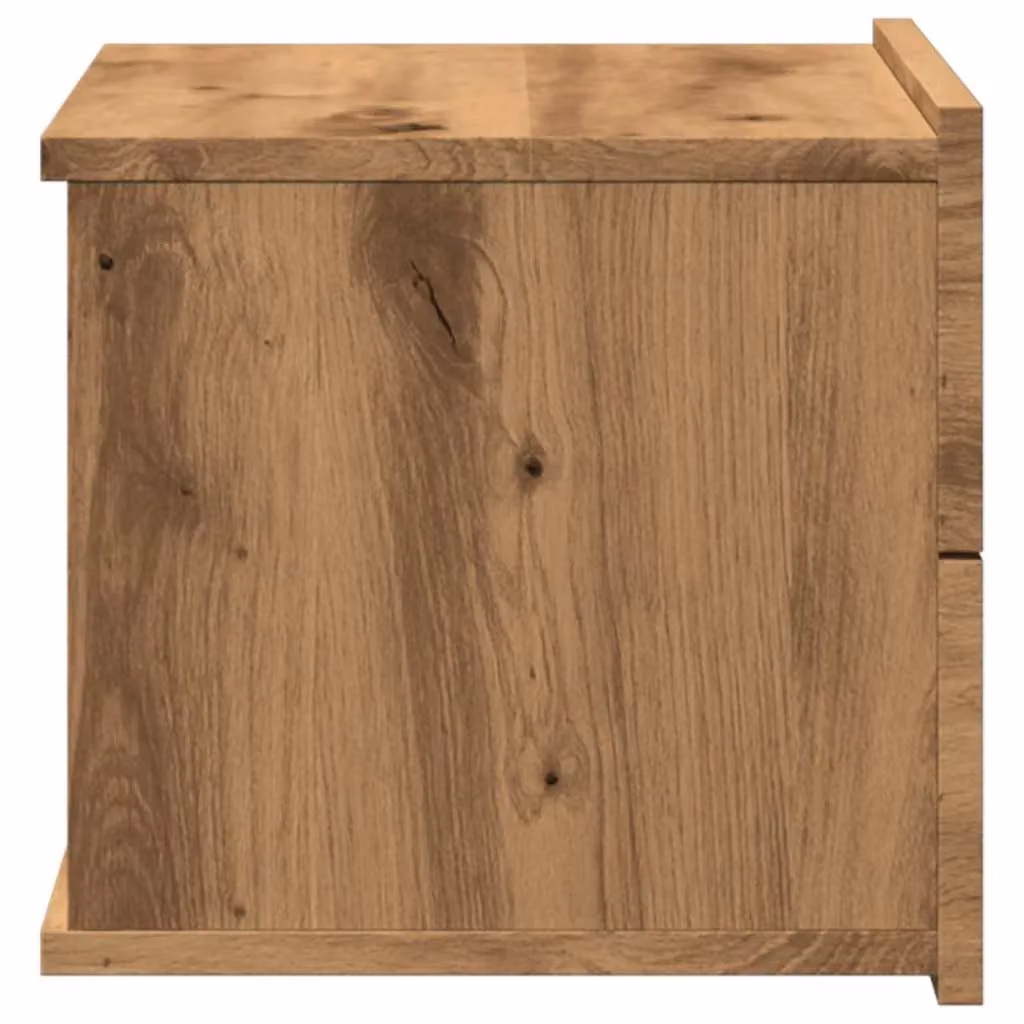 Berkfield Home Artisan Oak Wall-mounted Bedside Cabinet in Brown, W: 40 cm, D: 32 cm, H: 30 cm – 4