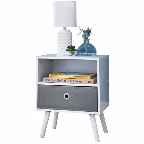 Spot on Dealz 2 Cube Storage Unit in Grey or White, Modern Glossy MDF and Wood Bookcase and Shelving Unit, W/D/H: 40 x 30 x 30 cm – 1