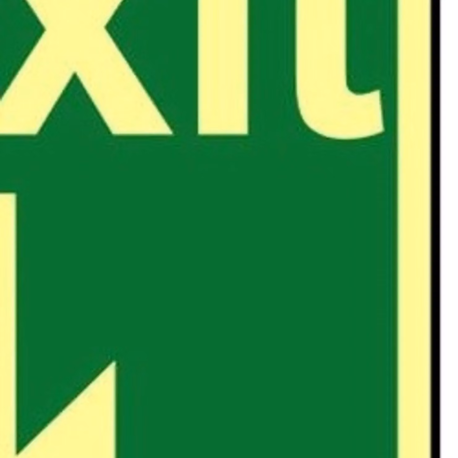 Scan Photoluminescent Fire Exit Running Man Arrow Down Sign, W: 30 cm, H: 20 cm, Green and Multicolour – 2