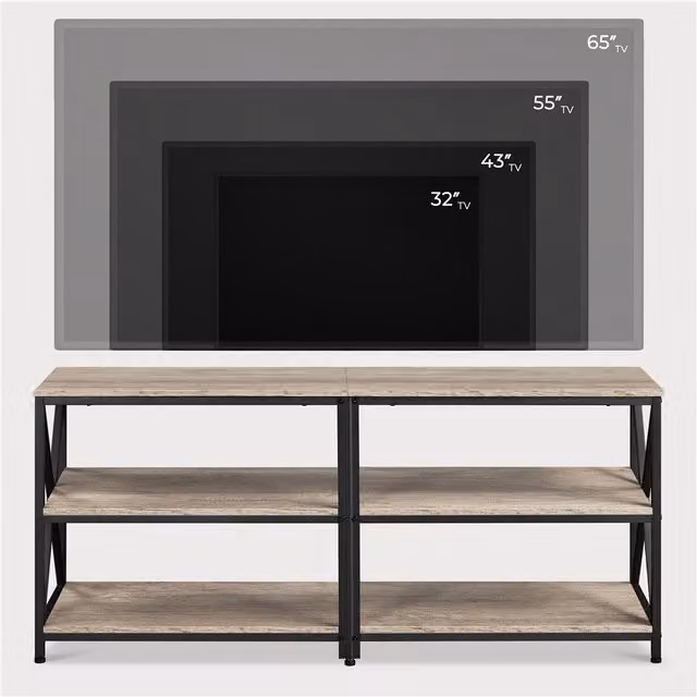 Yaheetech Industrial 3 Layered Grey TV Stand Console Table