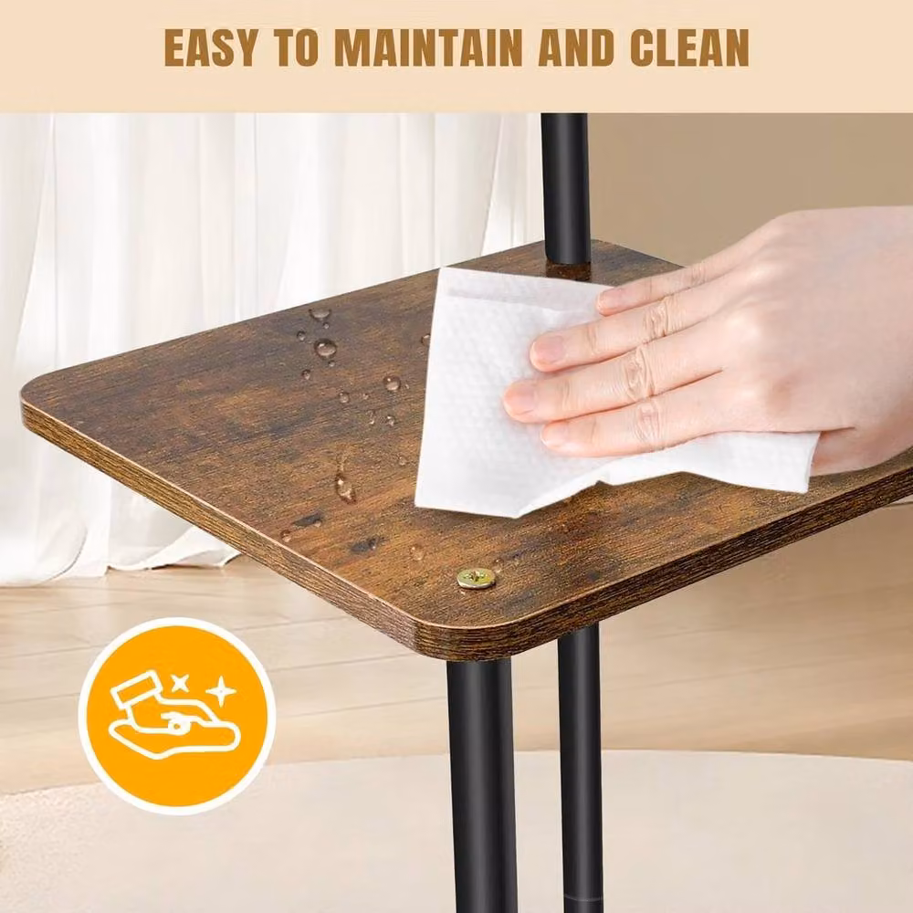 EONLION 4 Tier Tall Corner Plant Stand in Brown, Height: 100 cm – 3