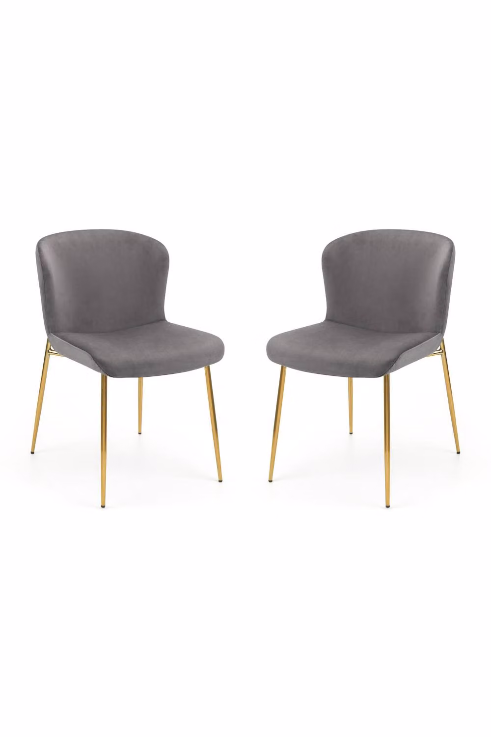 Julian Bowen Harper Set of 2 Grey Velvet Upholstered Dining Chairs – 2
