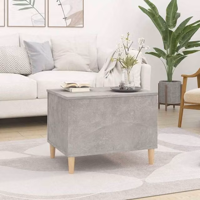 Berkfield Home Modern Rectangular Coffee Table in Grey Engineered Wood, W: 60 cm, D: 44.5 cm, H: 45 cm