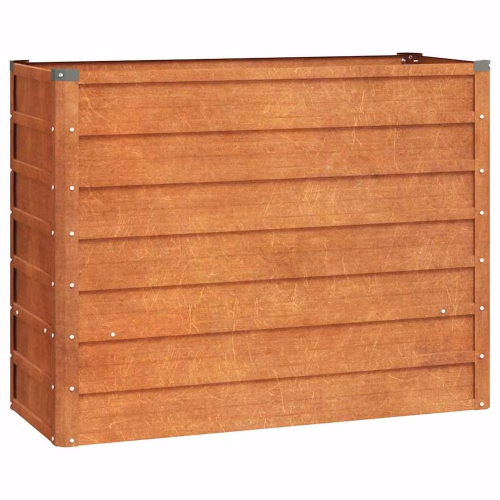 Berkfield Home Garden Raised Bed in Brown Corten Steel, W: 100 cm, D: 40 cm, H: 77 cm – 2