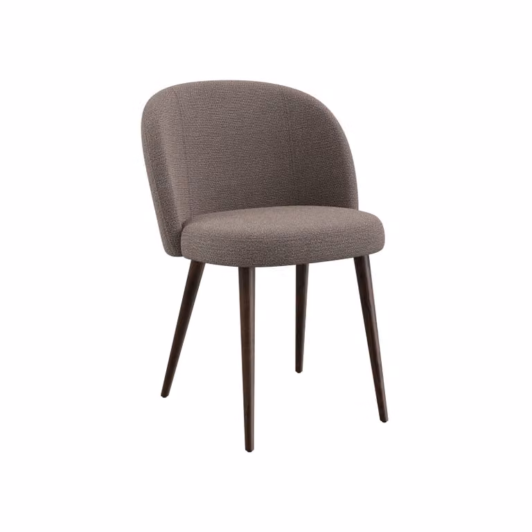 Dome Deco NIKO Dining Chair in Brown Fabric with Beech Wood Frame