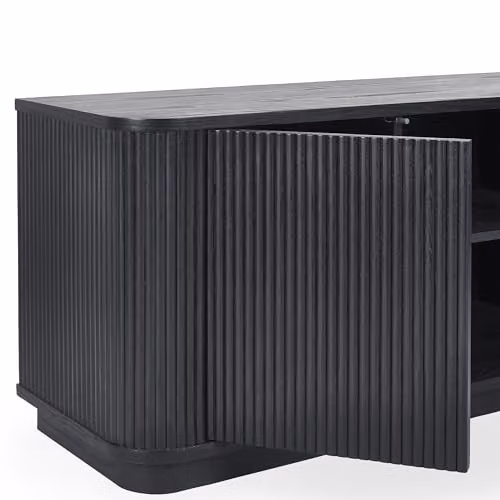 Julian Bowen Louis Black Ash 2 Door TV Cabinet, W: 140 cm, D: 40 cm, H: 53 cm – 4