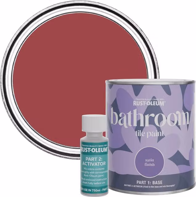 Rust-Oleum Bathroom Tile Paint in Satin Finish, Red, 0.75 l