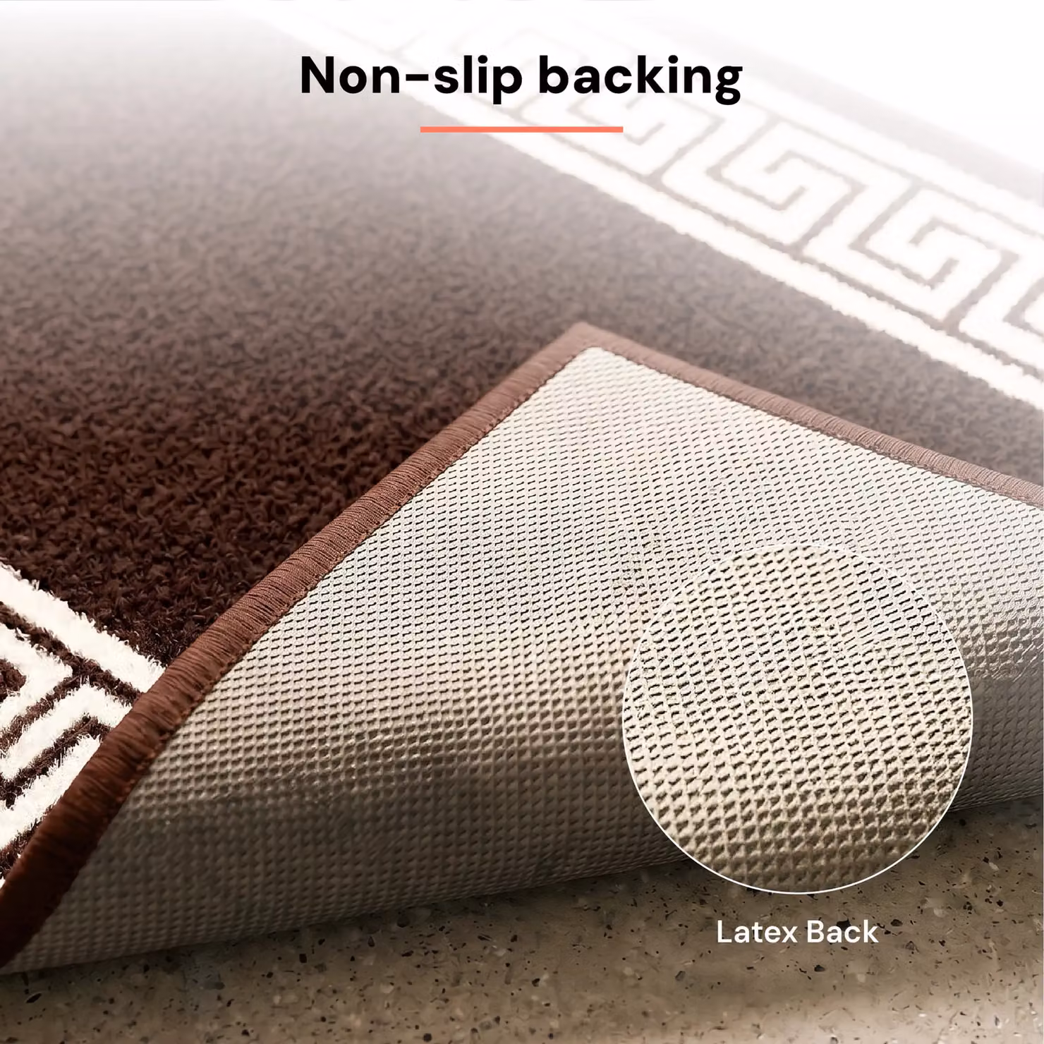 Smart Living Greekey Heavy Duty Non Slip Striped Door Mat in Dark Brown, W/D/H: 60 x 40 cm – 5