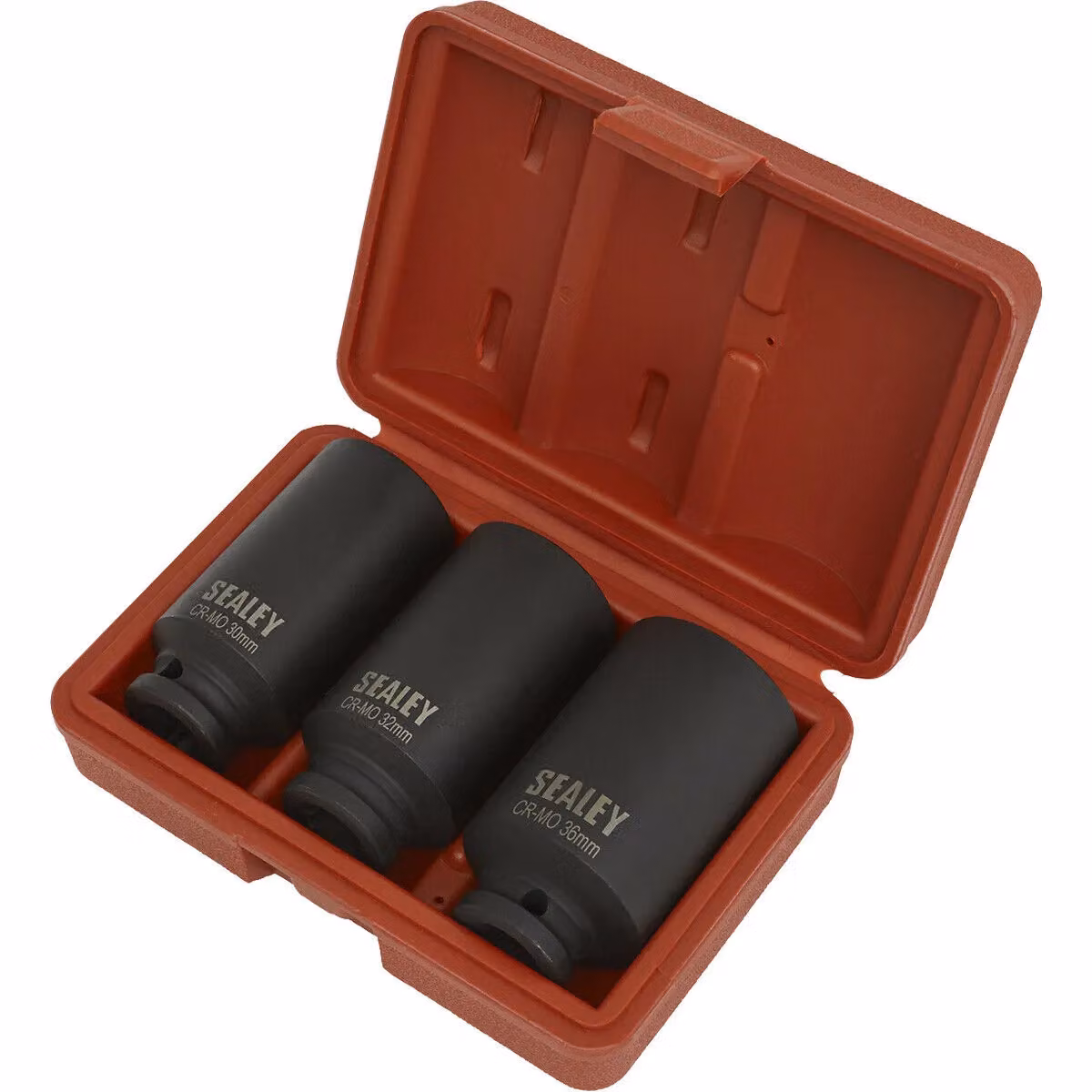 Loops 3 Pack Deep Impact Socket Set, 1/2 inch Square Drive, 12 Point, Chrome Molybdenum, 30mm, 32mm and 36mm – 4