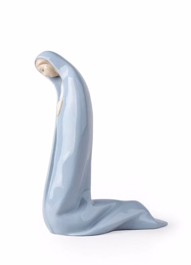 Lladró Madonna Nativity Porcelain Figurine in Blue