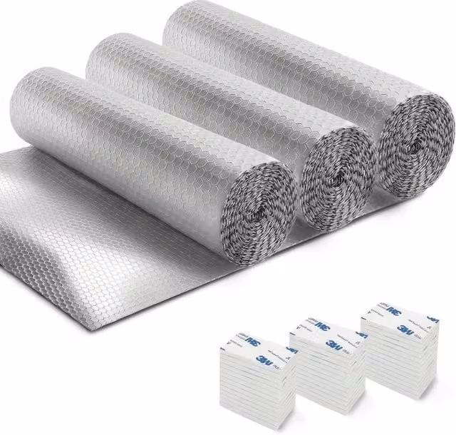 Haltons 3 Pack Reflective Radiator Foil in Silver with 3M Self-Adhesive Pads, W/H: 60 x 1500 cm – 1