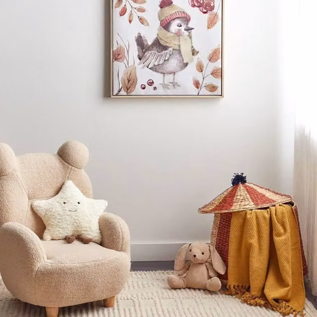 Wyld and Coco Everluxe Bird Pattern Canvas Art Print, Multicolour, W/H: 63 x 63 cm