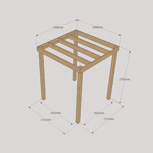 Buttercup Farm Wood Box Pergola Climbing Frame in Green and Brown, W/D/H: 180 x 180 x 270 cm – 2