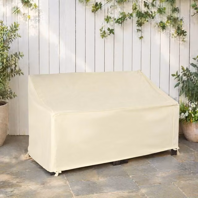 STILVORA Waterproof 2 Seater Outdoor Sofa Cover in Beige, Width: 140 cm