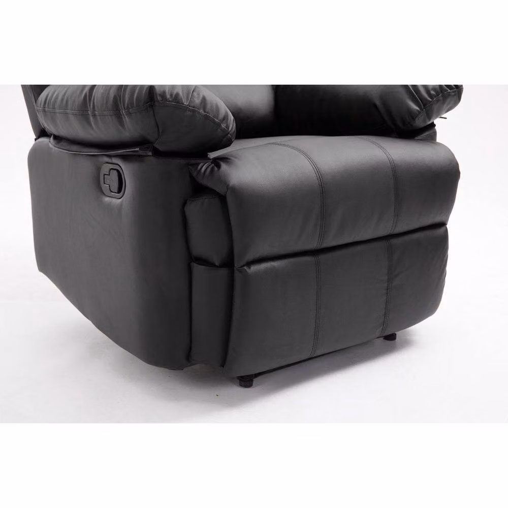 LUXURY LIFE Loxley Black Leather Recliner Armchair – 4