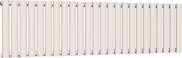 Lux Heat Oval Horizontal Wall Mounted Radiator in White, W: 144 cm, H: 40 cm