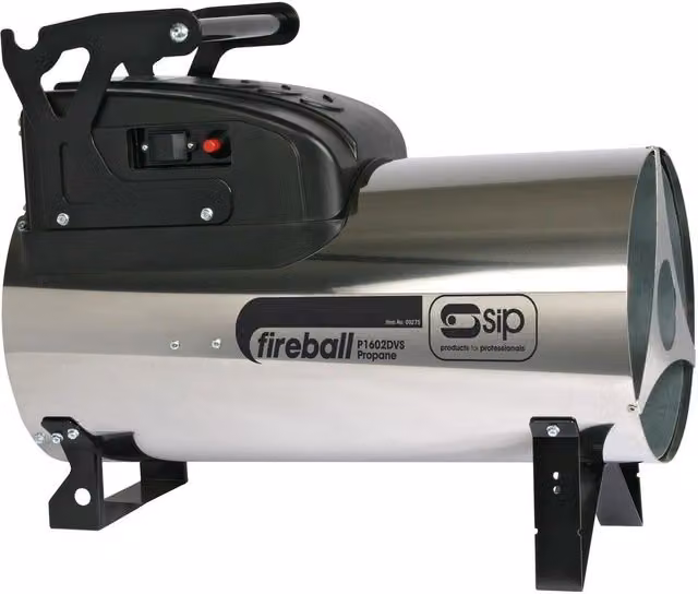 SIP FIREBALL 1602DV Propane Gas Space Heater in Stainless Steel