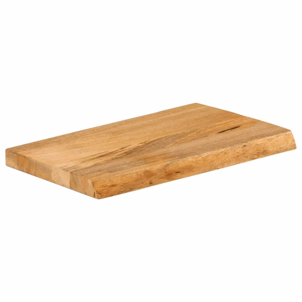 Berkfield Home Brown Solid Mango Wood Live Edge Table Top, W: 40 cm, D: 20 cm, H: 3.8 cm – 2