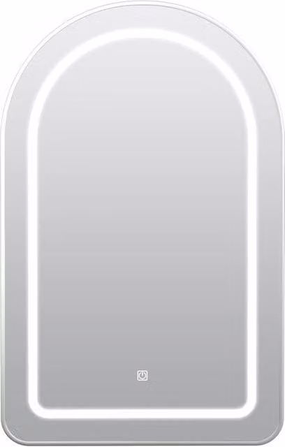 KEEPREAPER Arched Metal Frame LED Bathroom Cabinet with 2 Shelves and Sensor Switch, Silver, W: 51 cm, H: 80 cm – 1