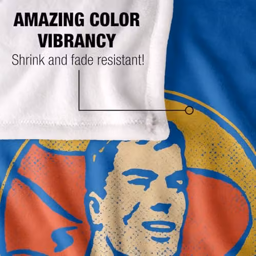 Warner Bros. DC Superman Silky Touch Super Soft Fleece Throw Blanket, Multicolour, W: 91.44 cm x D: 91.44 cm x H: 147 cm – 3