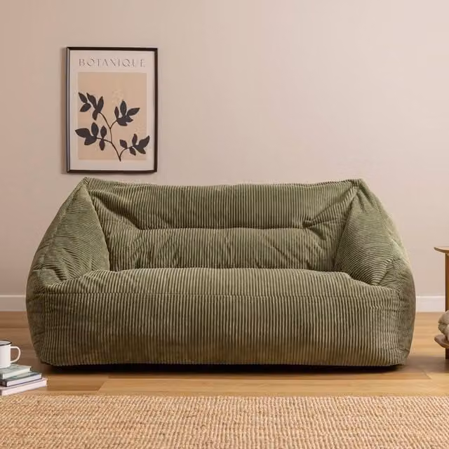 icon Cecilia Cord Fabric Bean Bag Sofa in Green