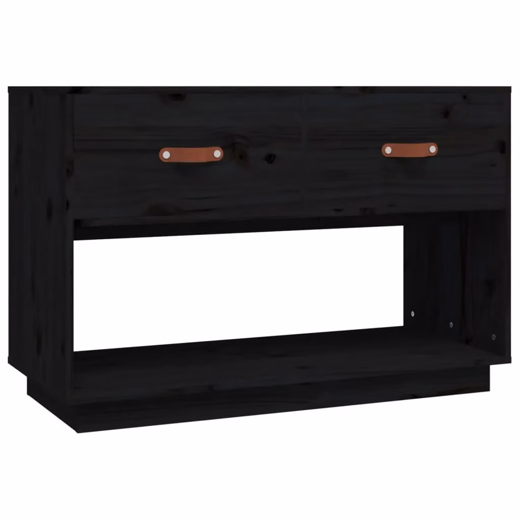Berkfield Home Black Rustic Solid Wood Pine TV Cabinet W/D/H: 90 x 40 x 60 cm – 2
