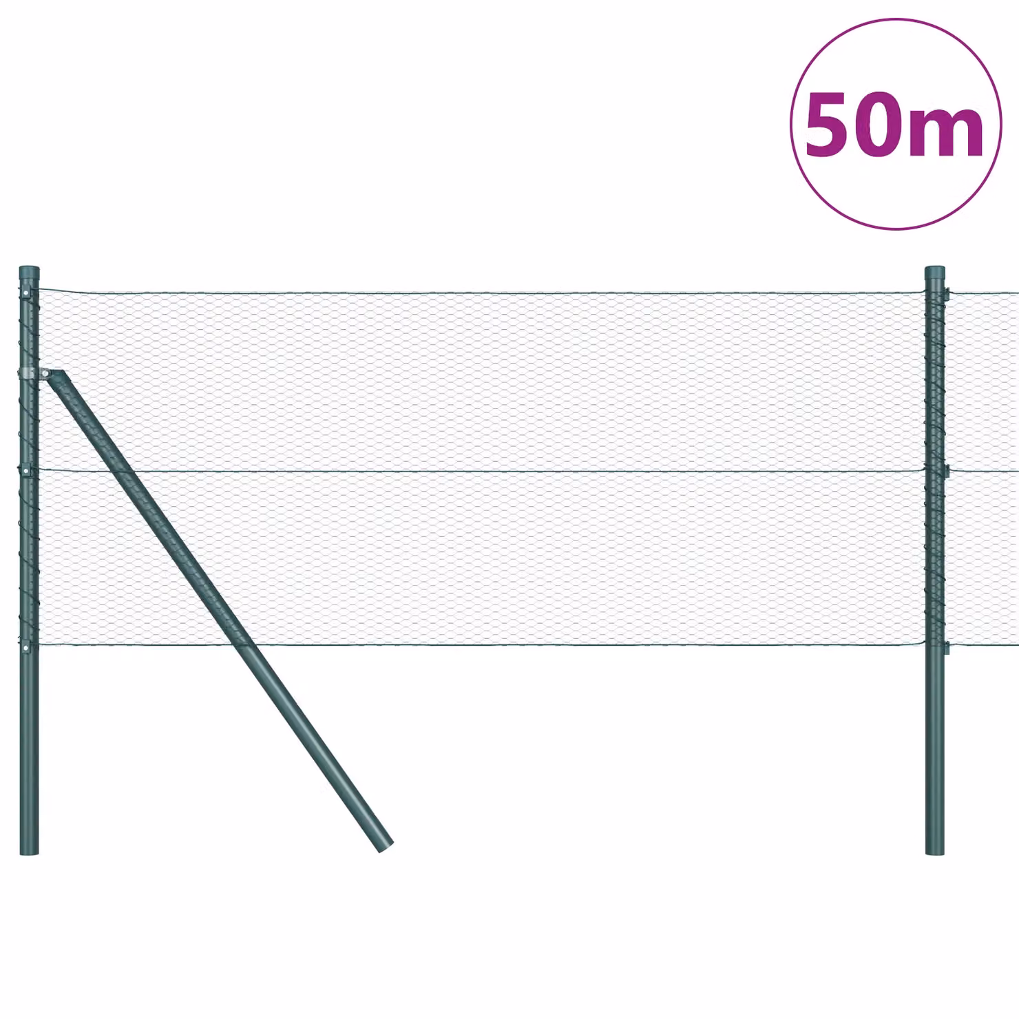 Berkfield Home Green Steel Hexagon Fence, H: 60 cm x L: 50 m – 2