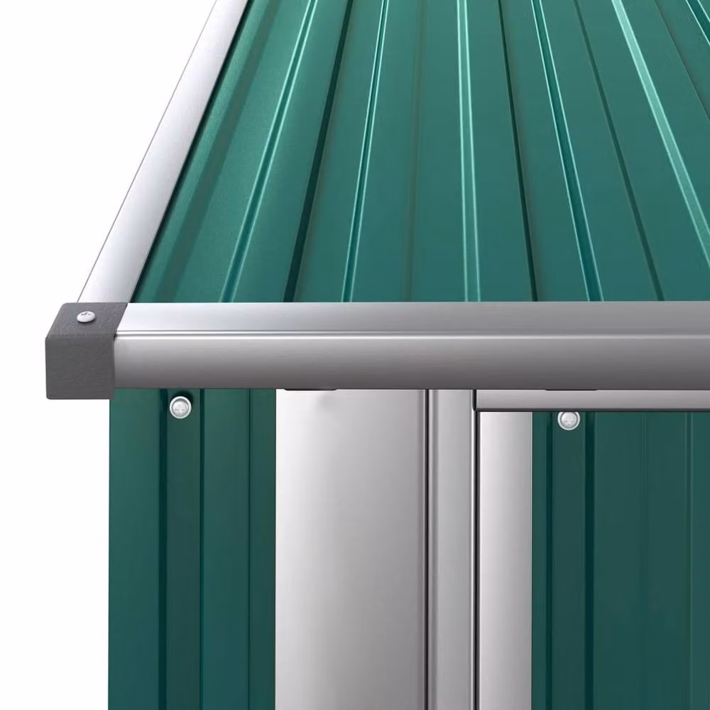 Berkfield Green Garden Shed in Galvanised Steel, W/D/H: 180.5 x 97 x 209.5 cm – 4