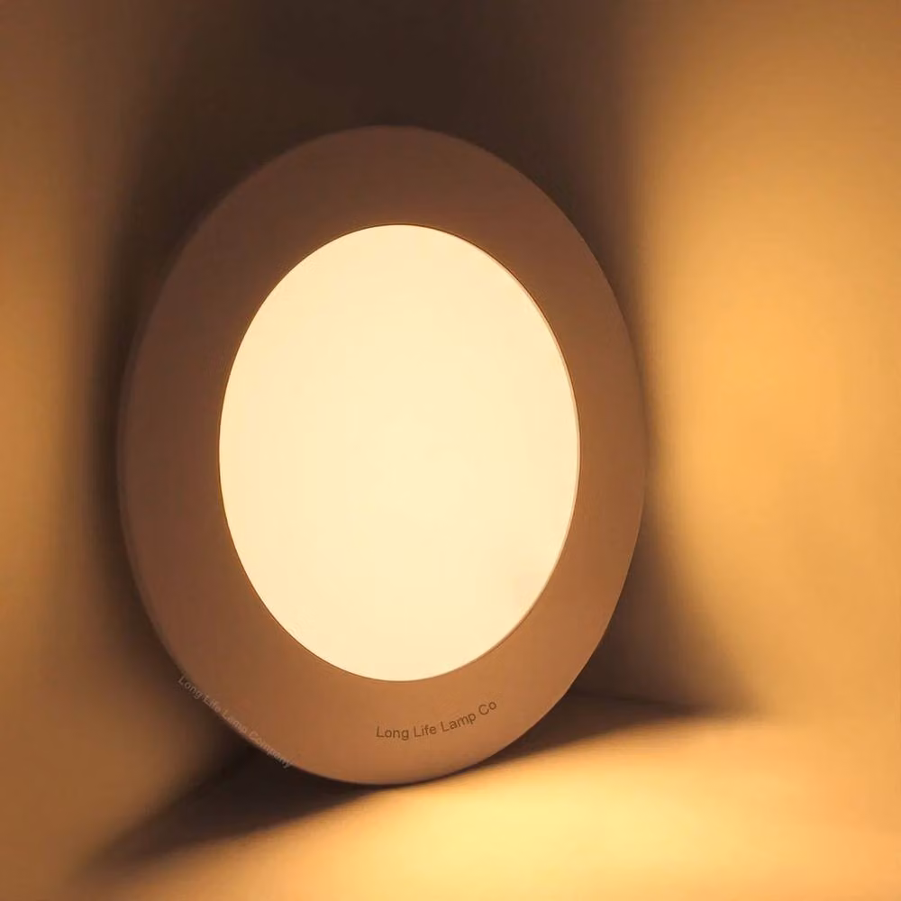 SPETLEK Round LED Ceiling Flat Panel Light in White with Warm White Glow – 2