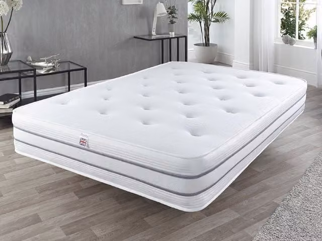 Aspire Store Cool 1000 Pocket Tufted Mattress in White with Wool and Cashmere Fabric