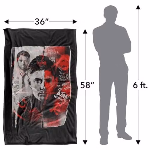 LOGOVISION Supernatural Dean Winchester Demon Silky Touch Super Soft Fleece Throw Blanket, Multicolour, W: 91 cm, D: 147 cm – 4