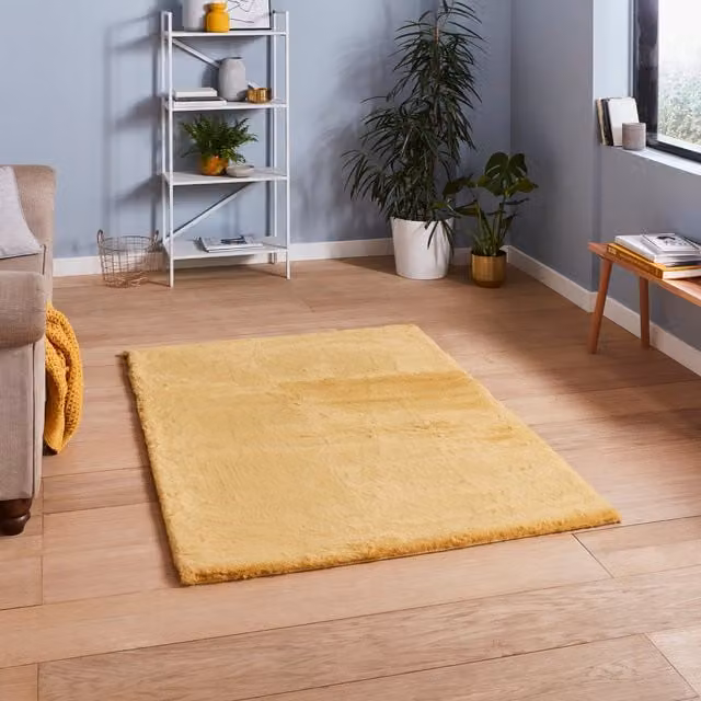 Terrys Yellow Round Polyester Circle Rug, Diameter: 120 cm