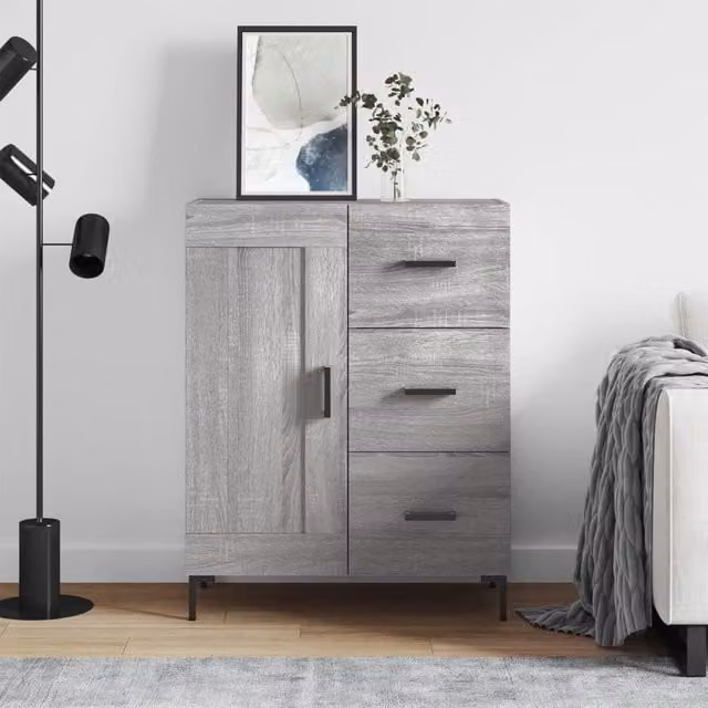 Berkfield Home Grey Sonoma Sideboard in Engineered Wood W/D/H: 69.5 x 34 x 90 cm – 1