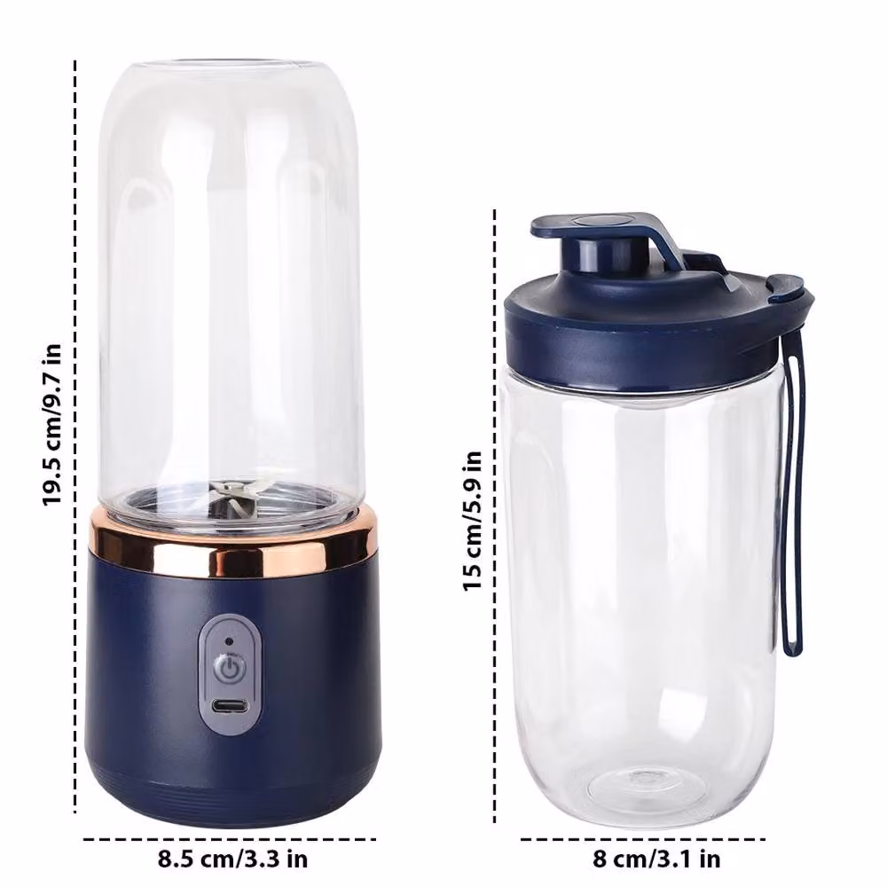NESTLUNE Portable Electric Mini Fruit Juicer and Smoothie Blender, 400ml, Blue – 2