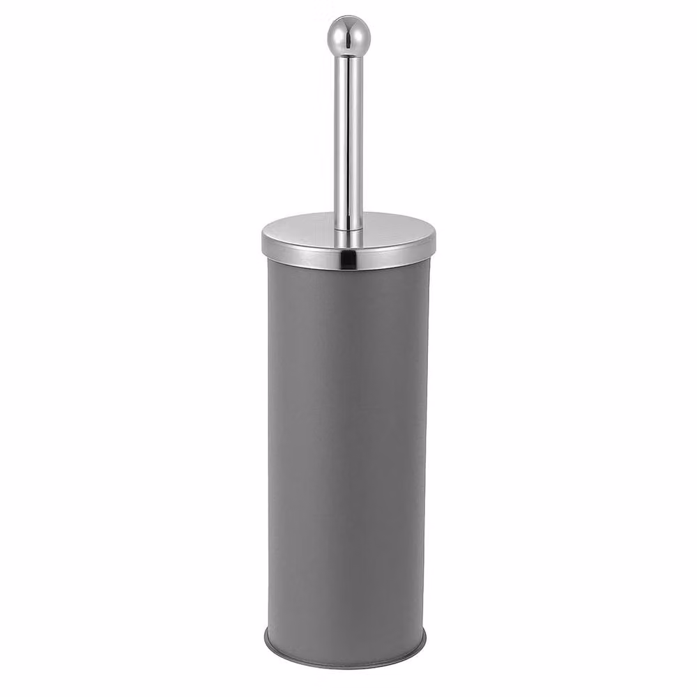 VOGREX Grey Matt Finish Toilet Brush with Holder and Dense Firm Bristles – 3