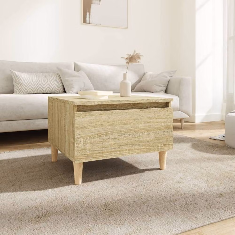 Berkfield Home Sonoma Oak Side Table in Light Brown, W/D/H: 50 x 46 x 35 cm – 2
