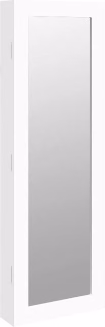 Berkfield Home Wall Mounted Mirror Jewellery Cabinet in White, W: 30 cm, D: 8.5 cm, H: 90 cm – 1