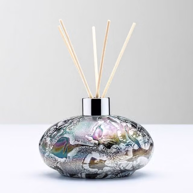 Sienna Glass Oval Reed Diffuser in Silver and Multicolour