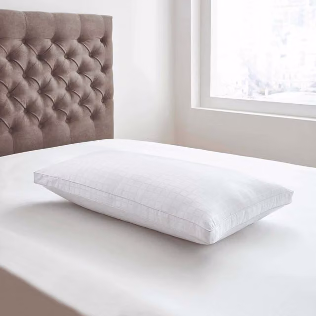 Bedeck of Belfast Feels Like Down White Microfibre and Cotton Allergy Friendly Medium Pillow